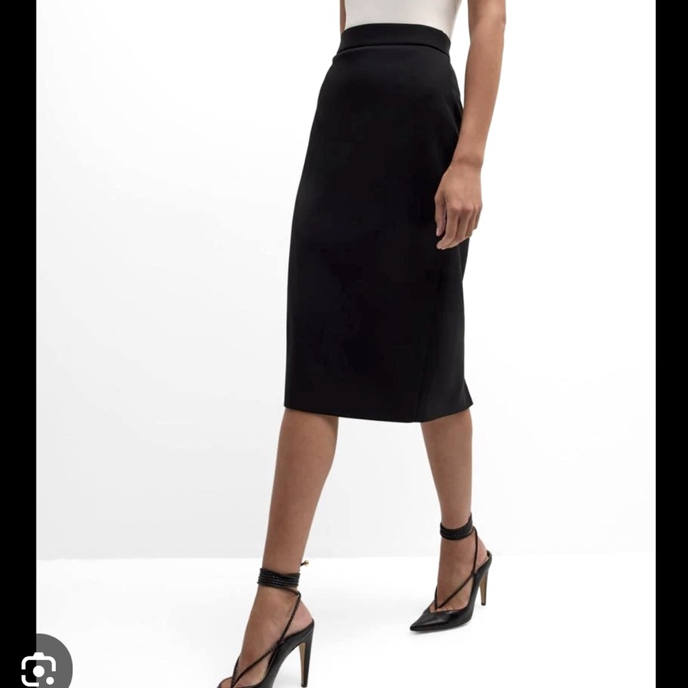 Prada crepe black pencil skirt full lined size 48